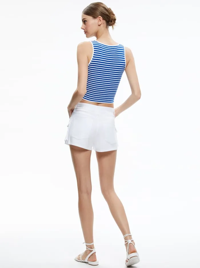 Shorts Women Alice Olivia Cay Low Rise Cargo Short White