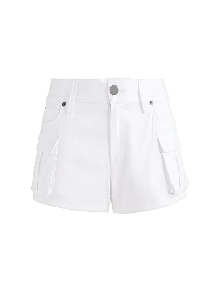 Shorts Women Alice Olivia Cay Low Rise Cargo Short White