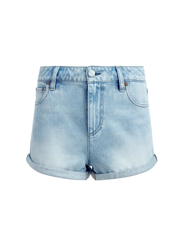 Shorts Women Alice Olivia Maggie Mid Rise Vintage Shorts Rockstar Blue