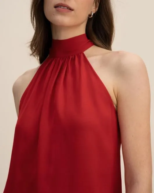 Silk Georgette Halter Neck Top Women Lilysilk Tops