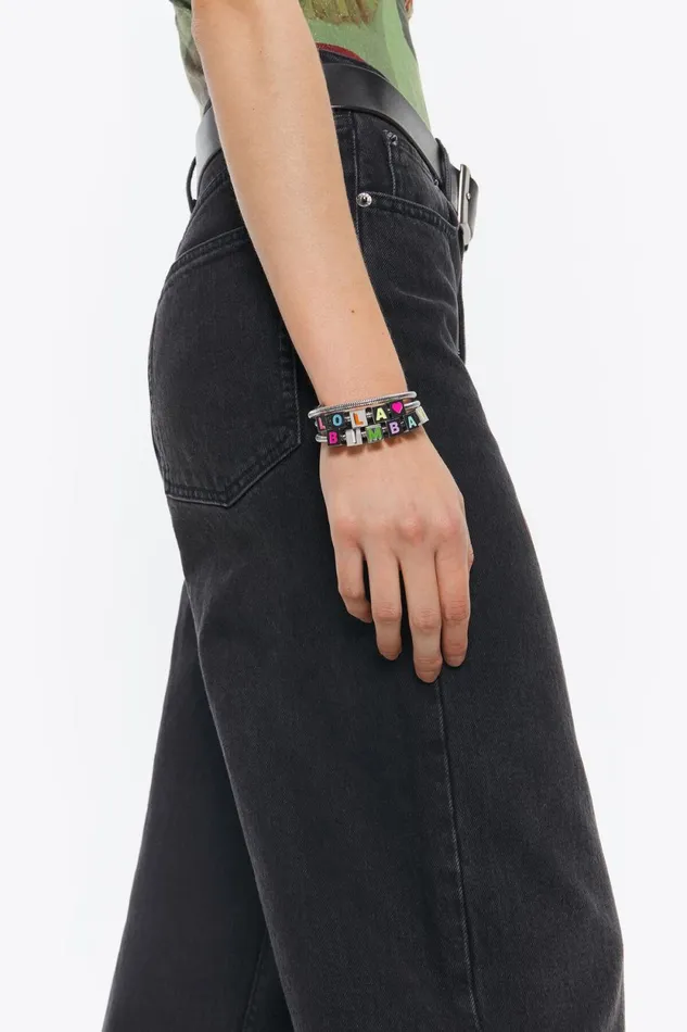Silver Coil Chain Logo Bracelet Dark Silver Women Bimba Y Lola Jewelry Silver Coil Chain Logo Bracelet Dark Silver Women Bimba Y Lola Jewelry