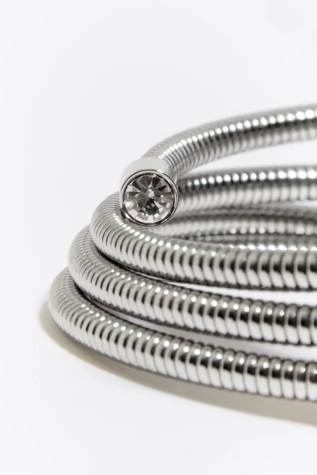 Silver Coil Chain Logo Bracelet Dark Silver Women Bimba Y Lola Jewelry Silver Coil Chain Logo Bracelet Dark Silver Women Bimba Y Lola Jewelry