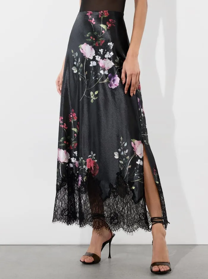 Skirts Women Alice Olivia Maeve Velvet Slip Skirt Floral Dreams