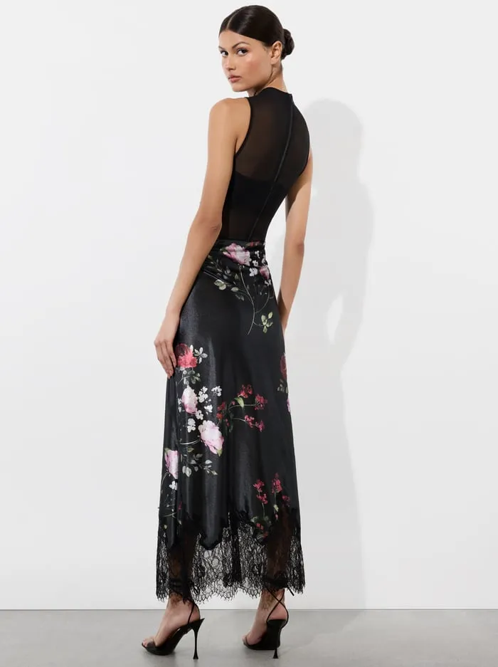 Skirts Women Alice Olivia Maeve Velvet Slip Skirt Floral Dreams
