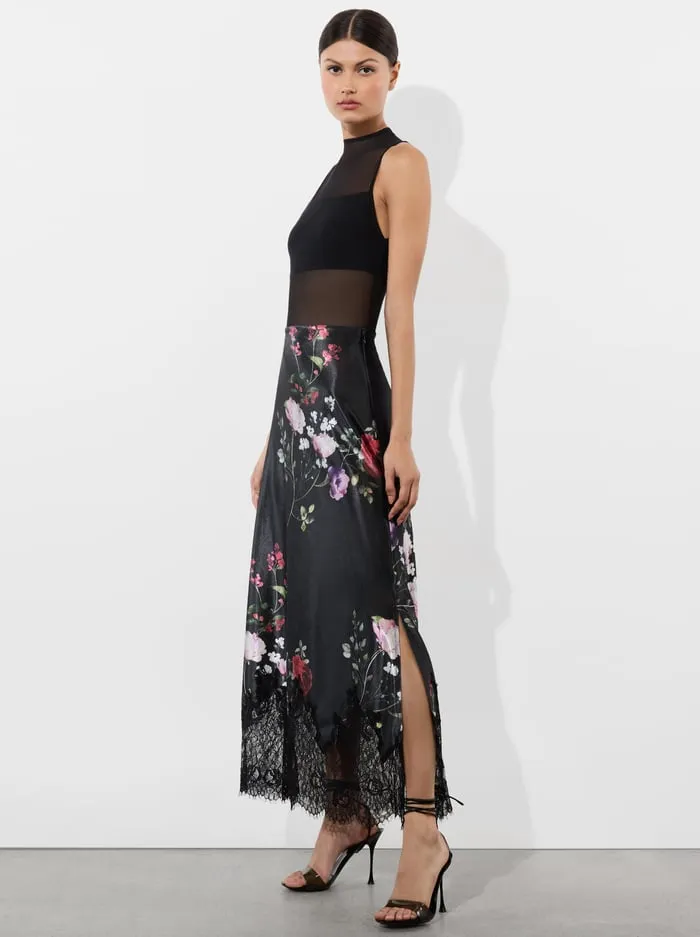 Skirts Women Alice Olivia Maeve Velvet Slip Skirt Floral Dreams