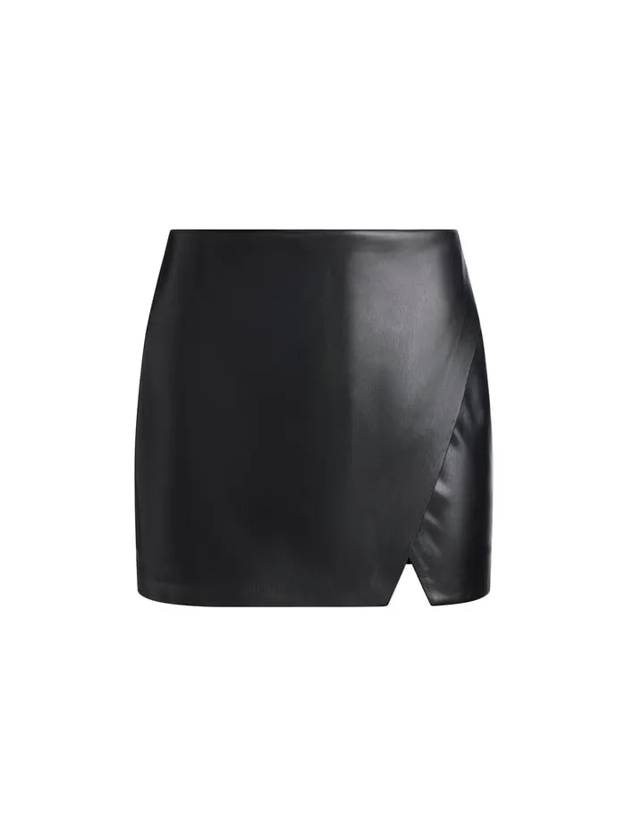 Skirts Women Alice Olivia Siobhan Vegan Mini Skirt Black