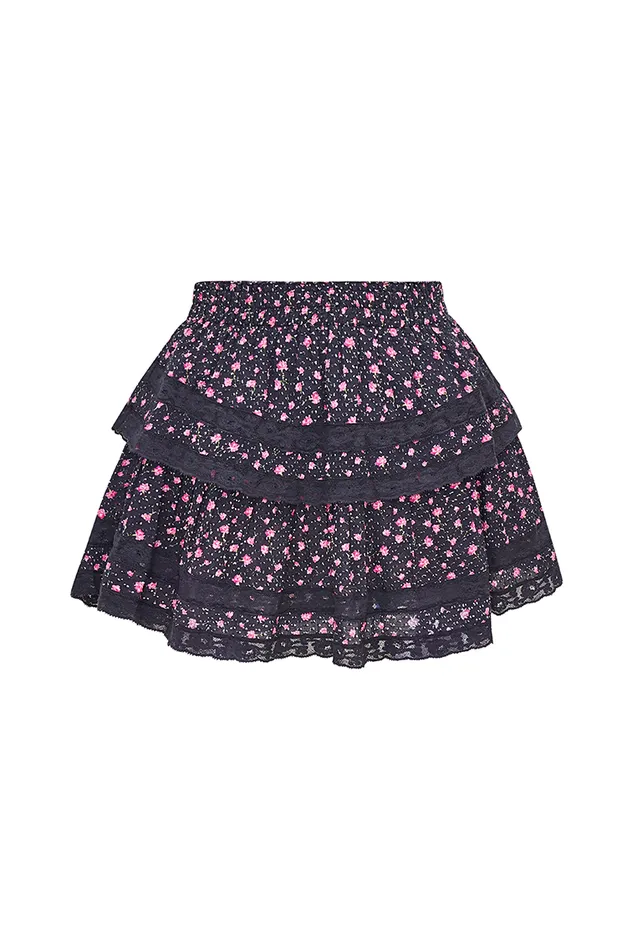 Skirts WomenKids LoveShackFancy Ruffle Mini Floral LaceTrimmed Skirt Pink Noir
