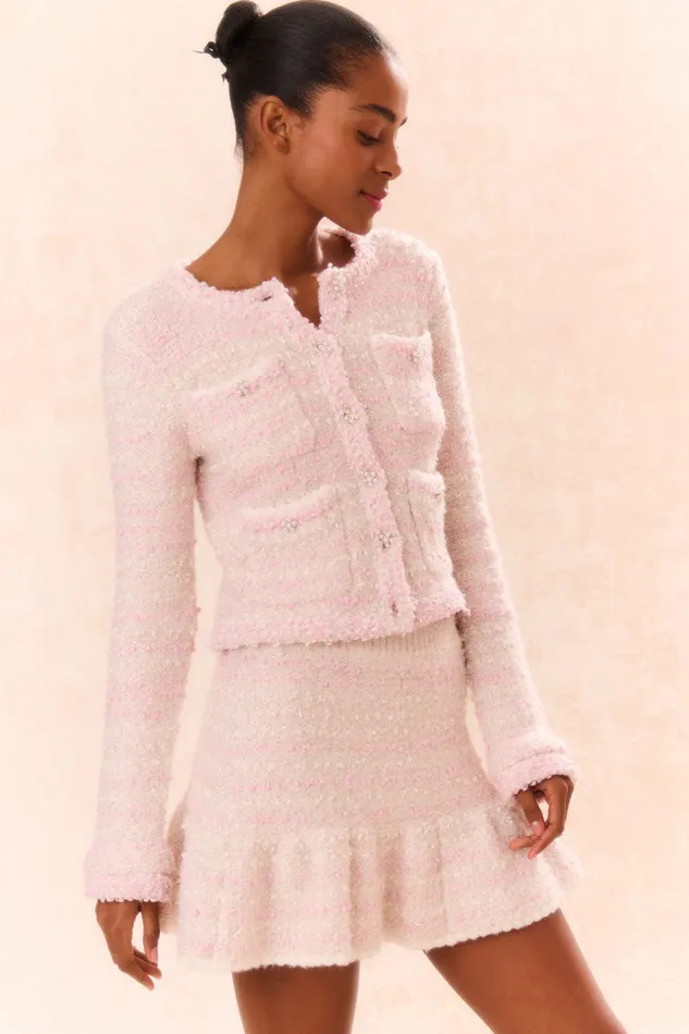 Skirts WomenKids LoveShackFancy Velman Knit Mini Skirt Vanilla Blush