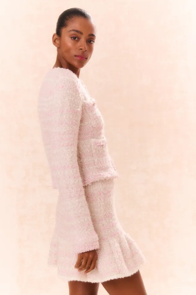 Skirts WomenKids LoveShackFancy Velman Knit Mini Skirt Vanilla Blush