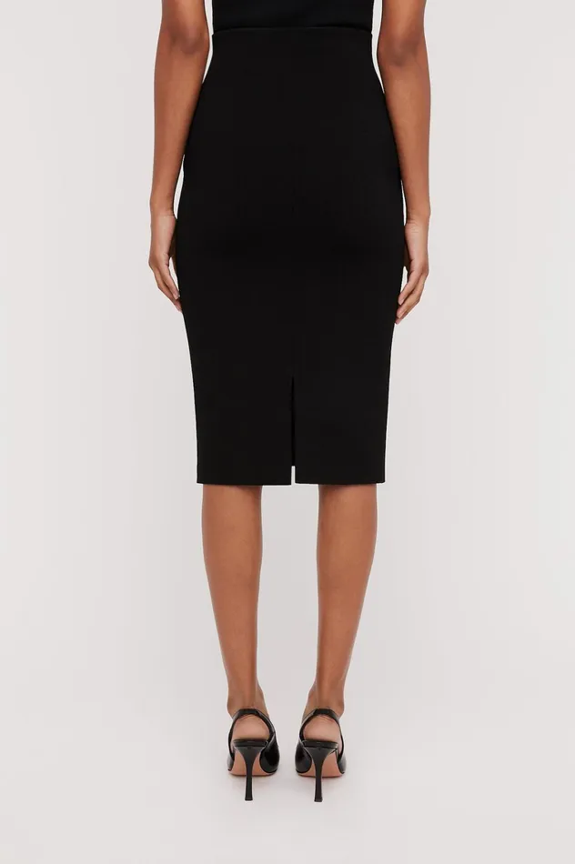 Skirts Women Scanlan Theodore CREPE KNIT SLIT BACK SKIRT Black