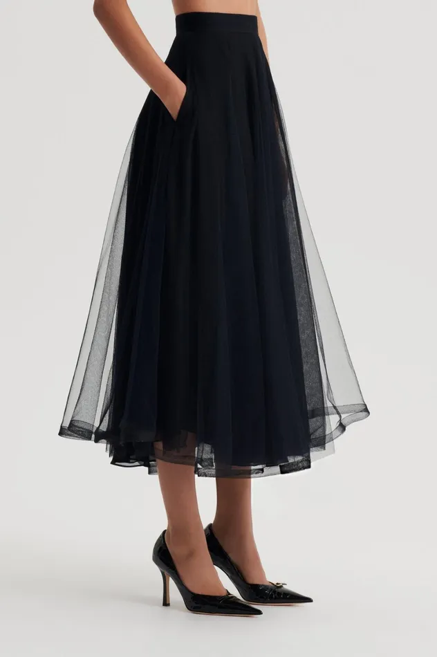 Skirts Women Scanlan Theodore TULLE SKIRT Black Skirts Women Scanlan Theodore TULLE SKIRT Black