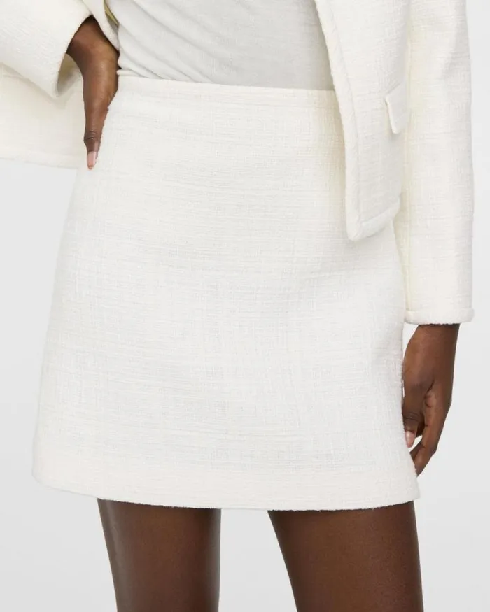 Skirts Women Theory HighWaisted Mini Skirt In Cotton Tweed White Skirts Women Theory HighWaisted Mini Skirt In Cotton Tweed White