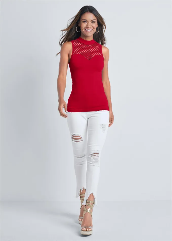 SLEEVELESS SEAMLESS TOP Red Women VENUS Night Out Tops
