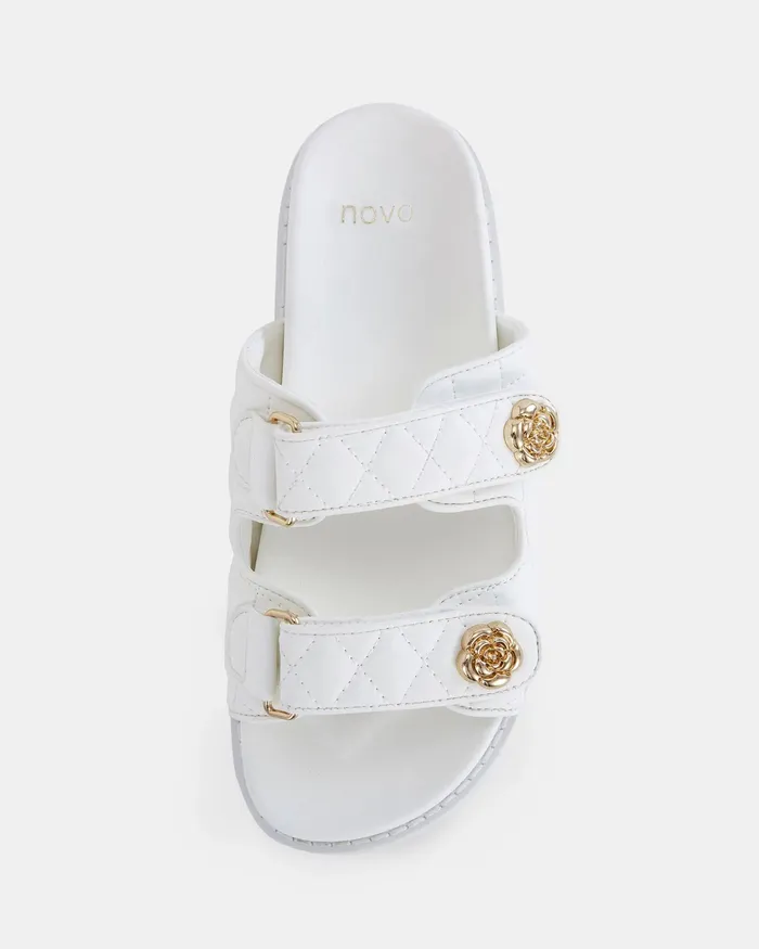 Slides Women SAKURIA WHITE Sandals NOVO Shoes
