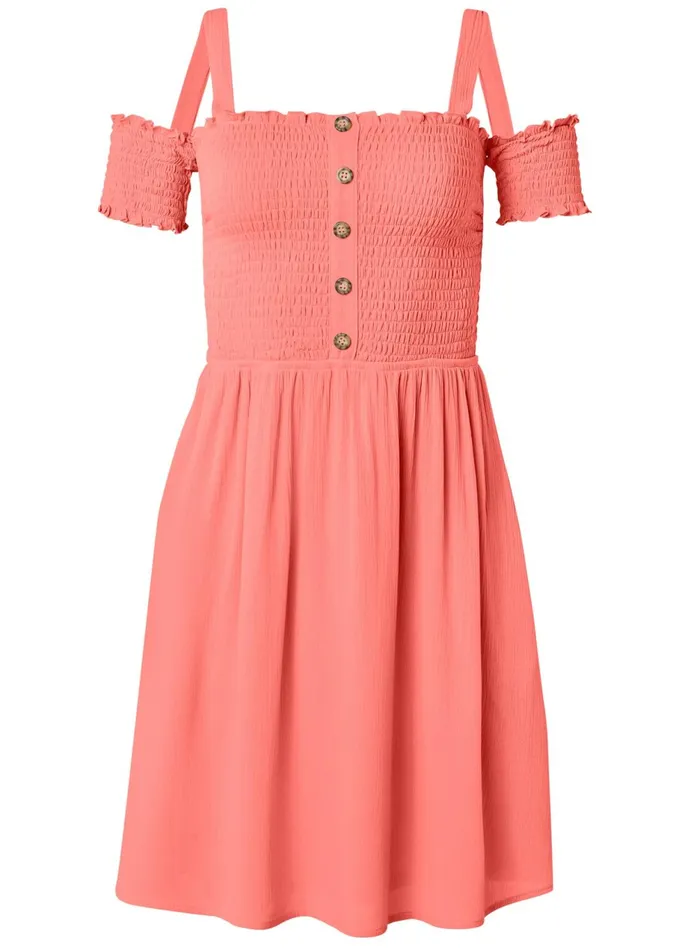 SMOCKED ALINE MINI DRESS Coral Women VENUS Casual Dresses