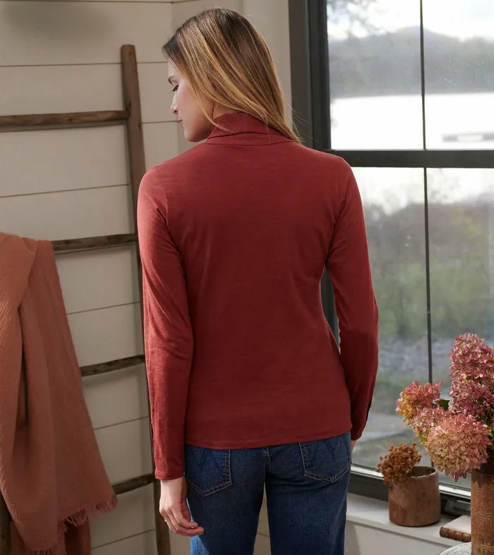 Snap Sleeve Turtleneck 8211 Madder Brown Hatley