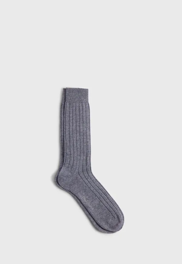Socks Mens Paulstuart Cashmere Ribbed Sock Black