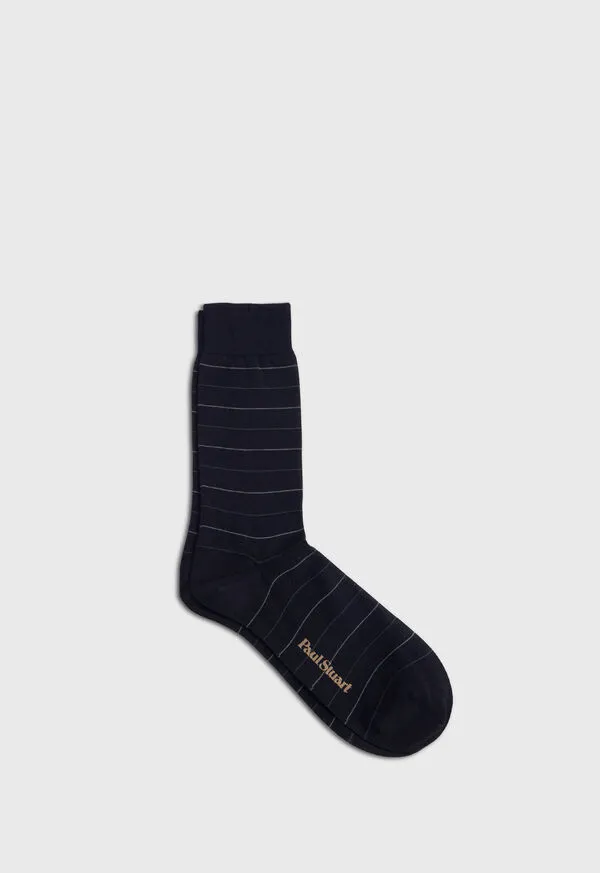 Socks Paulstuart Mens Cotton Horizontal Stripe Sock Black