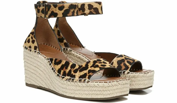 Spadrilles Women Franco Sarto Franco Camera Espadrille Wedge Sandal Leopard Calf Hair