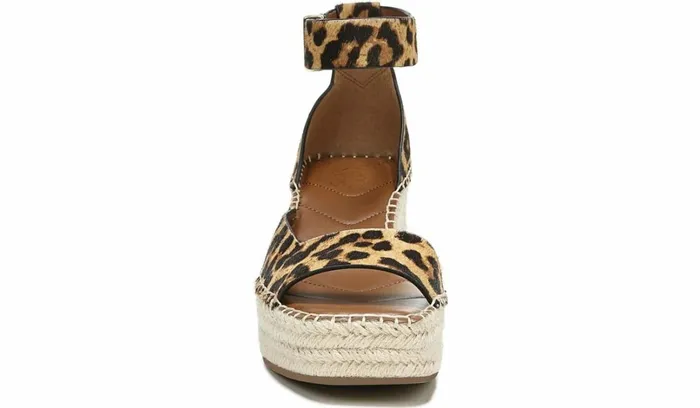 Spadrilles Women Franco Sarto Franco Camera Espadrille Wedge Sandal Leopard Calf Hair