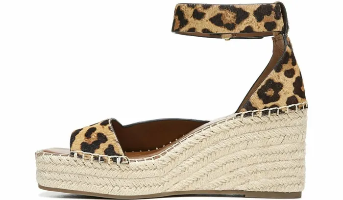 Spadrilles Women Franco Sarto Franco Camera Espadrille Wedge Sandal Leopard Calf Hair