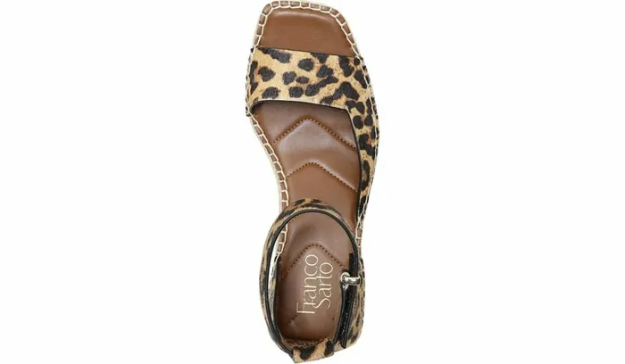 Spadrilles Women Franco Sarto Franco Camera Espadrille Wedge Sandal Leopard Calf Hair