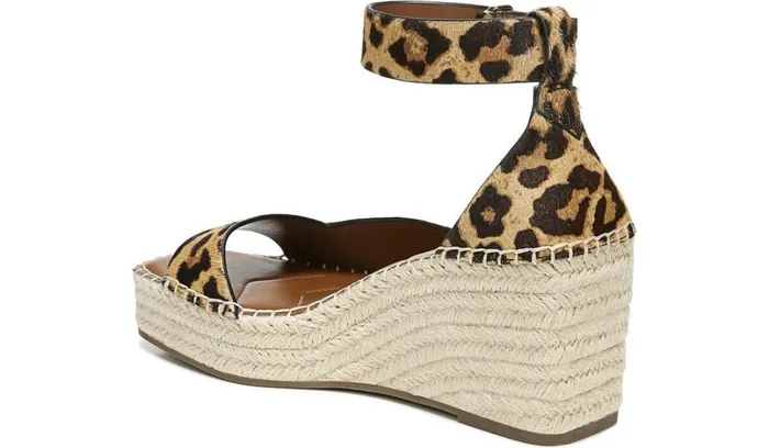 Spadrilles Women Franco Sarto Franco Camera Espadrille Wedge Sandal Leopard Calf Hair