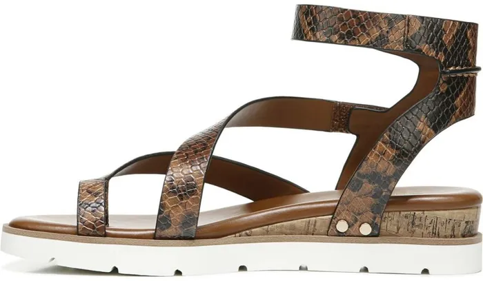 Sport Sandals Women Franco Sarto Franco Daven Gladiator Sandal Cognac Snake Faux Leather