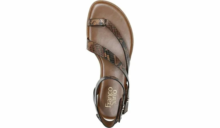 Sport Sandals Women Franco Sarto Franco Daven Gladiator Sandal Cognac Snake Faux Leather