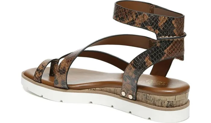Sport Sandals Women Franco Sarto Franco Daven Gladiator Sandal Cognac Snake Faux Leather