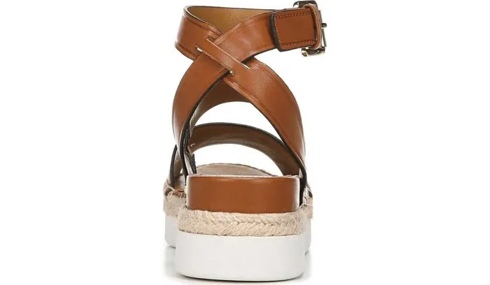 Sport Sandals Women Franco Sarto Sarto Calvin Wedge Sandal Brown Leather