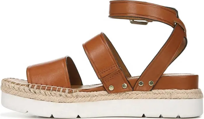 Sport Sandals Women Franco Sarto Sarto Calvin Wedge Sandal Brown Leather