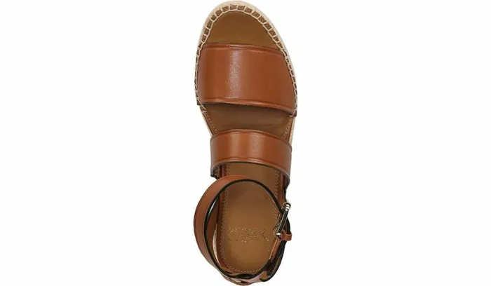 Sport Sandals Women Franco Sarto Sarto Calvin Wedge Sandal Brown Leather