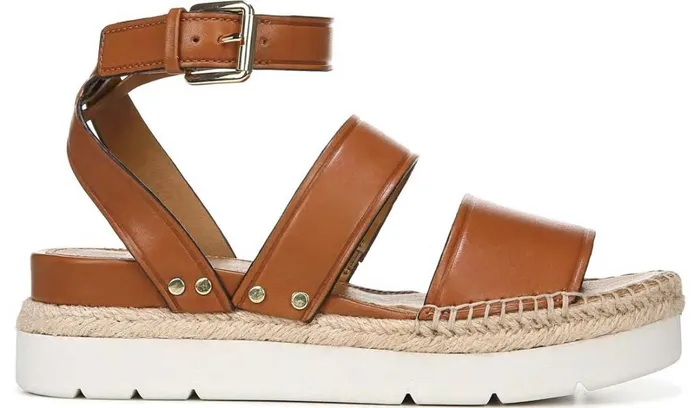 Sport Sandals Women Franco Sarto Sarto Calvin Wedge Sandal Brown Leather