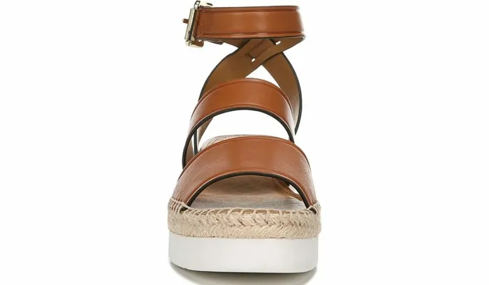 Sport Sandals Women Franco Sarto Sarto Calvin Wedge Sandal Brown Leather
