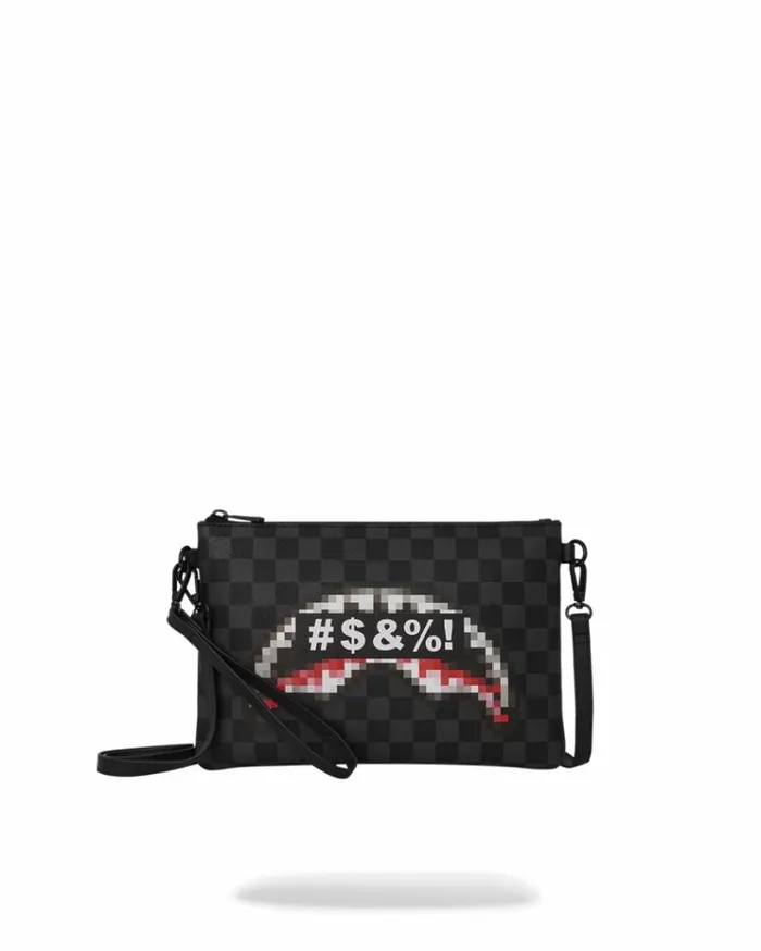 SPRAYGROUND 039WHAT THE BEEP039 SHARK CROSSOVER CLUTCH Bags