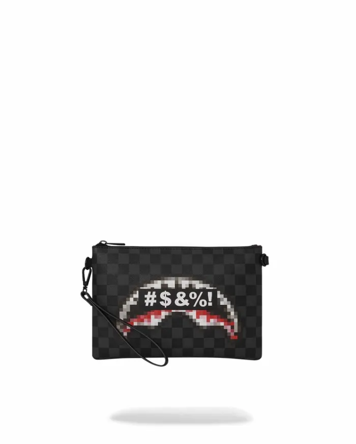 SPRAYGROUND 039WHAT THE BEEP039 SHARK CROSSOVER CLUTCH Bags