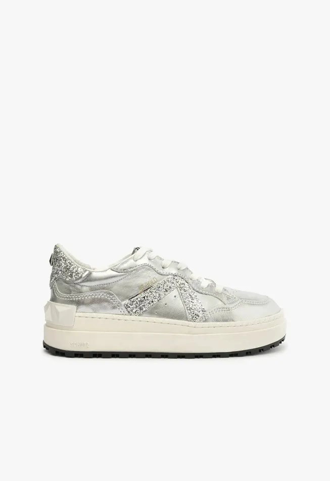 StBold Leather Sneaker Silver Women Schutz Shoes Sneakers