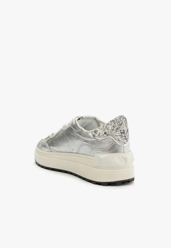 StBold Leather Sneaker Silver Women Schutz Shoes Sneakers