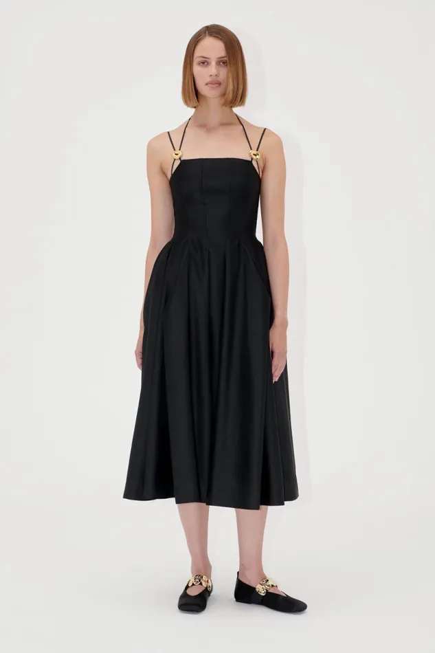 Stine Goya Dresses Double Strap HighVolume Dress 8211 Black 8211 Women