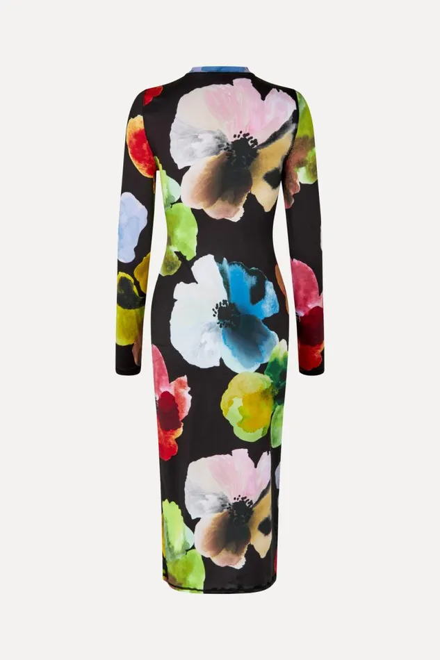 Stine Goya Dresses Pullover Long Sleeve Midi Dress 8211 Watercolor Bloom 8211 Women