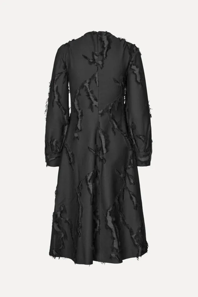 Stine Goya Dresses Shoulder Pleated Long Dress 8211 Jet Black 8211 Women