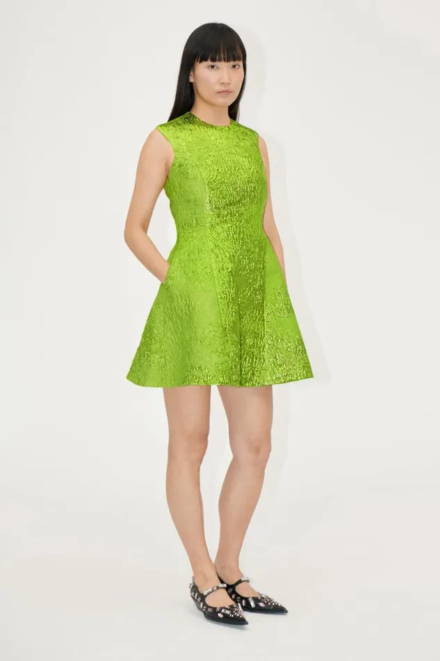 Stine Goya Dresses Sleeveless Mini Dress 8211 Green Impressionist Hue 8211 Women Stine Goya Dresses Sleeveless Mini Dress 8211 Green Impressionist Hue 8211 Women
