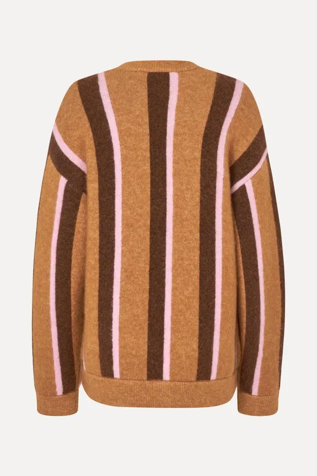 Stine Goya Knitwear Long Sleeve Cardigan 8211 Cocoa Stripes 8211 Women