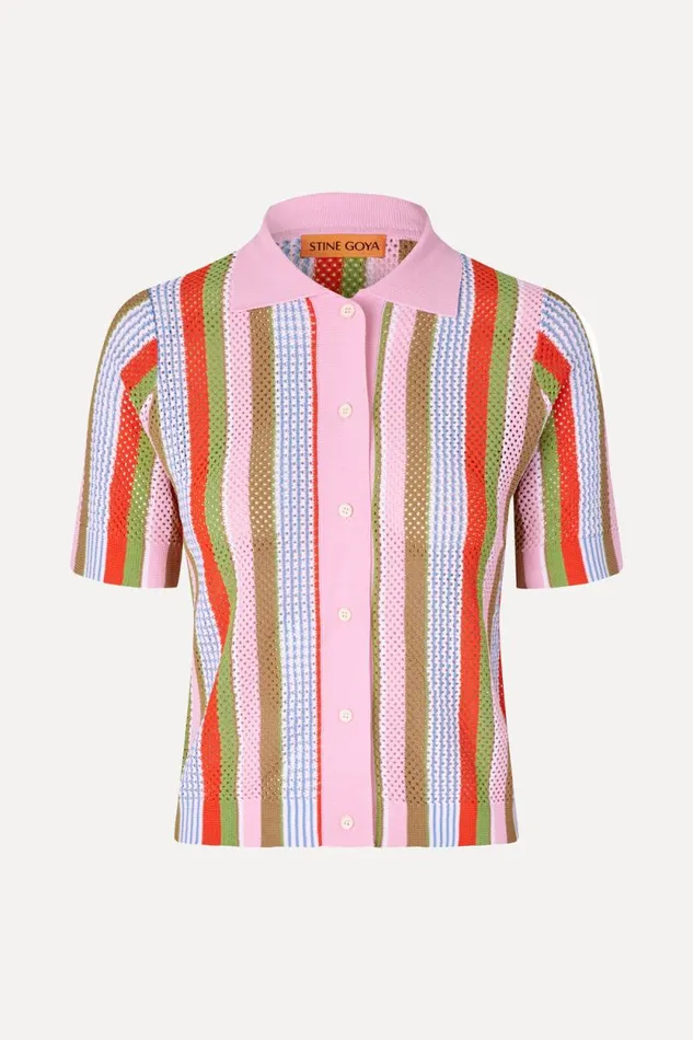 Stine Goya Knitwear SGDarcy Cardigan 8211 Multi Stripe 8211 Women