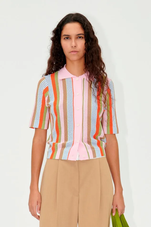 Stine Goya Knitwear SGDarcy Cardigan 8211 Multi Stripe 8211 Women
