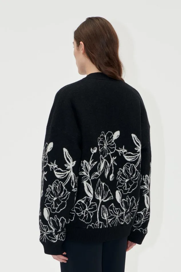 Stine Goya Outerwear Long Sleeve Cardigan 8211 Eccentric Floral 8211 Women