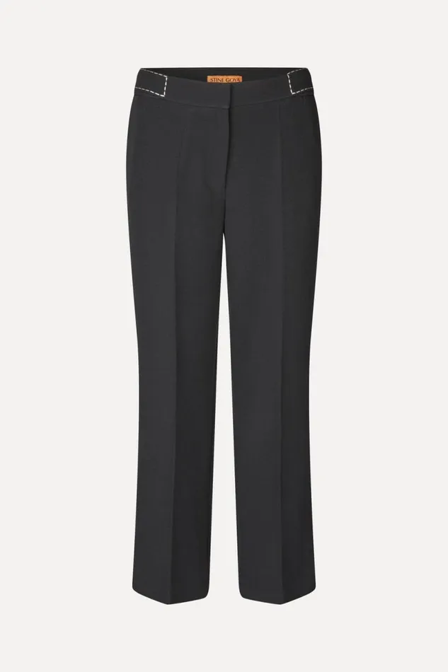 Stine Goya Pants Straight Cropped Pants WSlit 8211 Jet Black 8211 Women