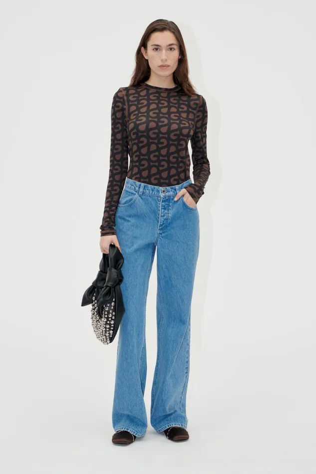 Stine Goya Pants Straight Leg Long Pants 8211 Denim Blue 8211 Women