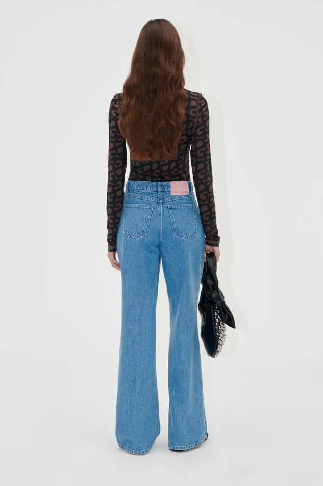 Stine Goya Pants Straight Leg Long Pants 8211 Denim Blue 8211 Women